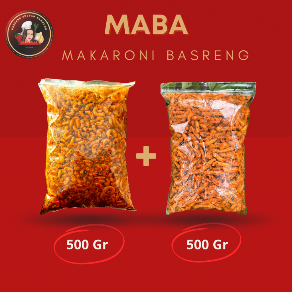 

RB22 BUNDLING MABA -MAKARONI 500GR +BASRENG PEDAS DAUN JERUK 500GR