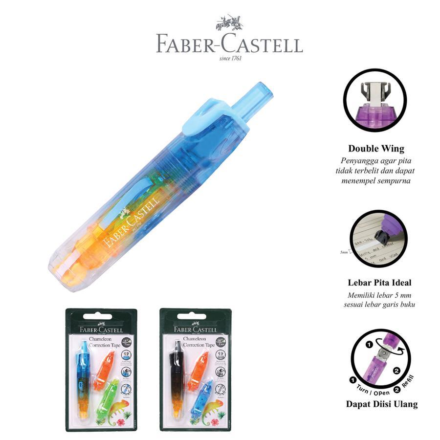 

Correction Tape Pita Koreksi Faber Castell Chameleon + 2 Refill