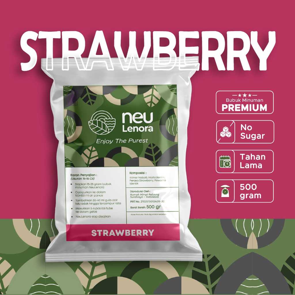 

NEULENORA Bubuk Minuman STRAWBERRY 500gram Premium Plain