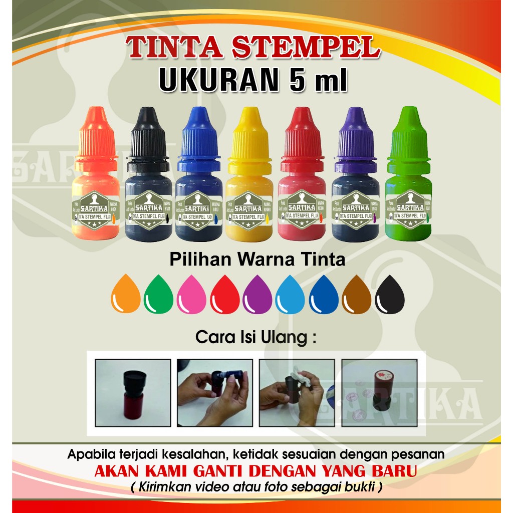 

Tinta stempel warna flash otomatis permanen