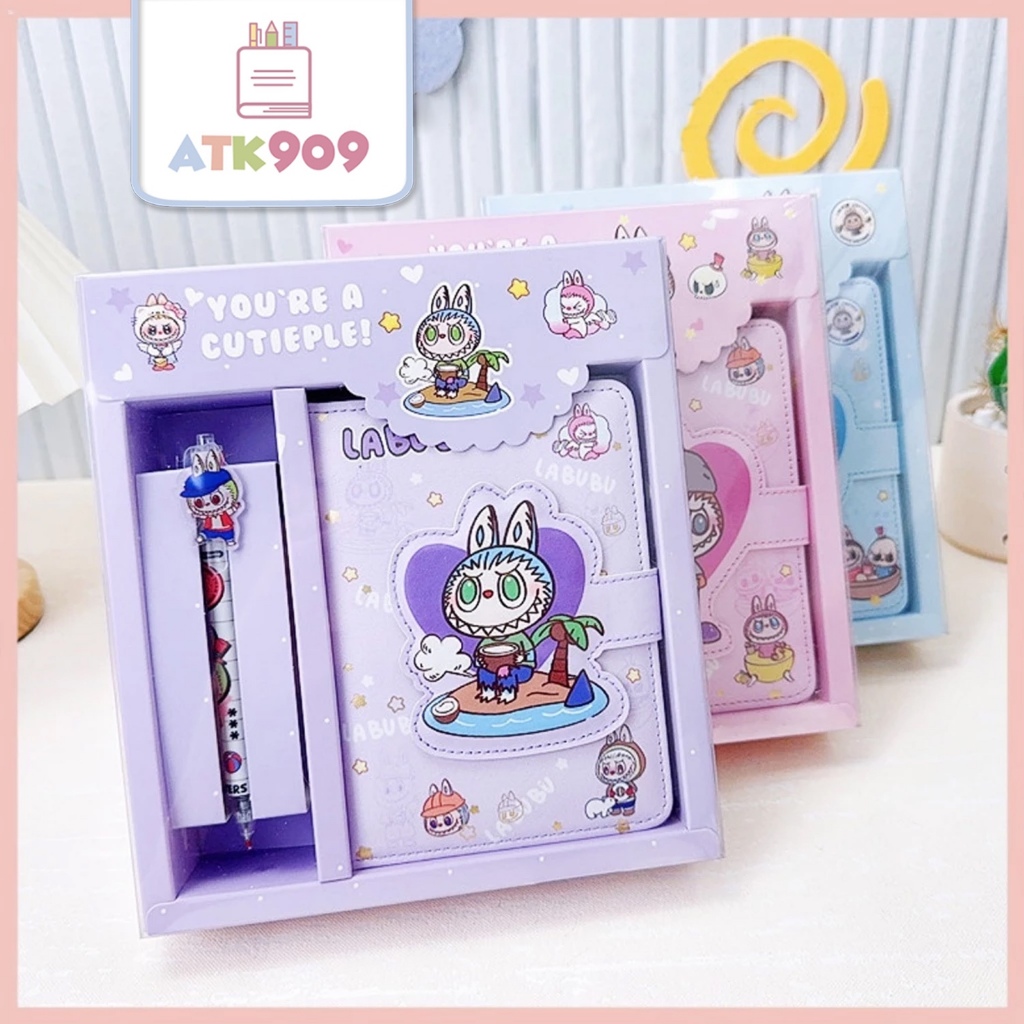 

ATK909 PAKET 2IN1 GIFT SET NOTEBOOK SANRIO LABUBU MAGNET BUKU DIARY FREE PEN FULL COLOR AESTHETIC HAMPERS