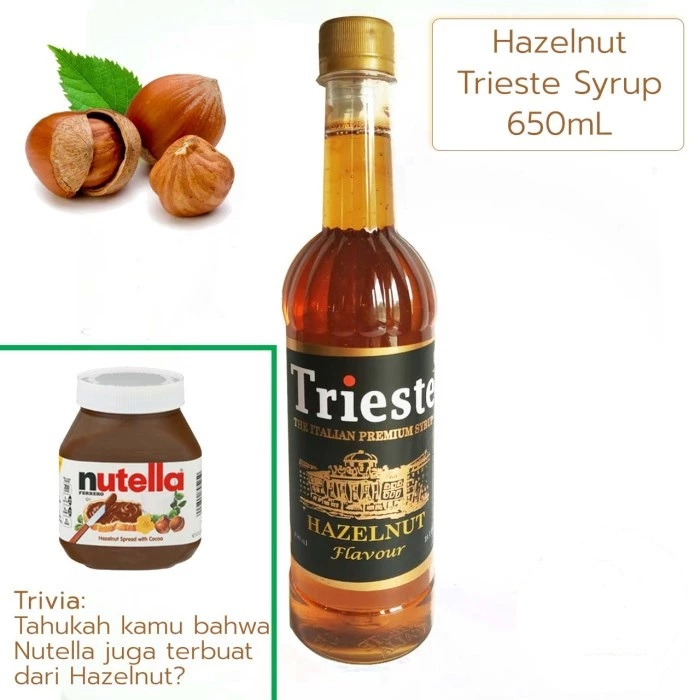 

650 mL Hazelnut Sirup merk Trieste Syrup Original