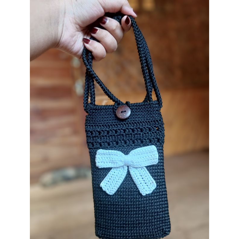 Tas selempang hp rajut Handmade, crochet bag phone,,, Korean style,,,, rajutan tangan,,, tas selempa