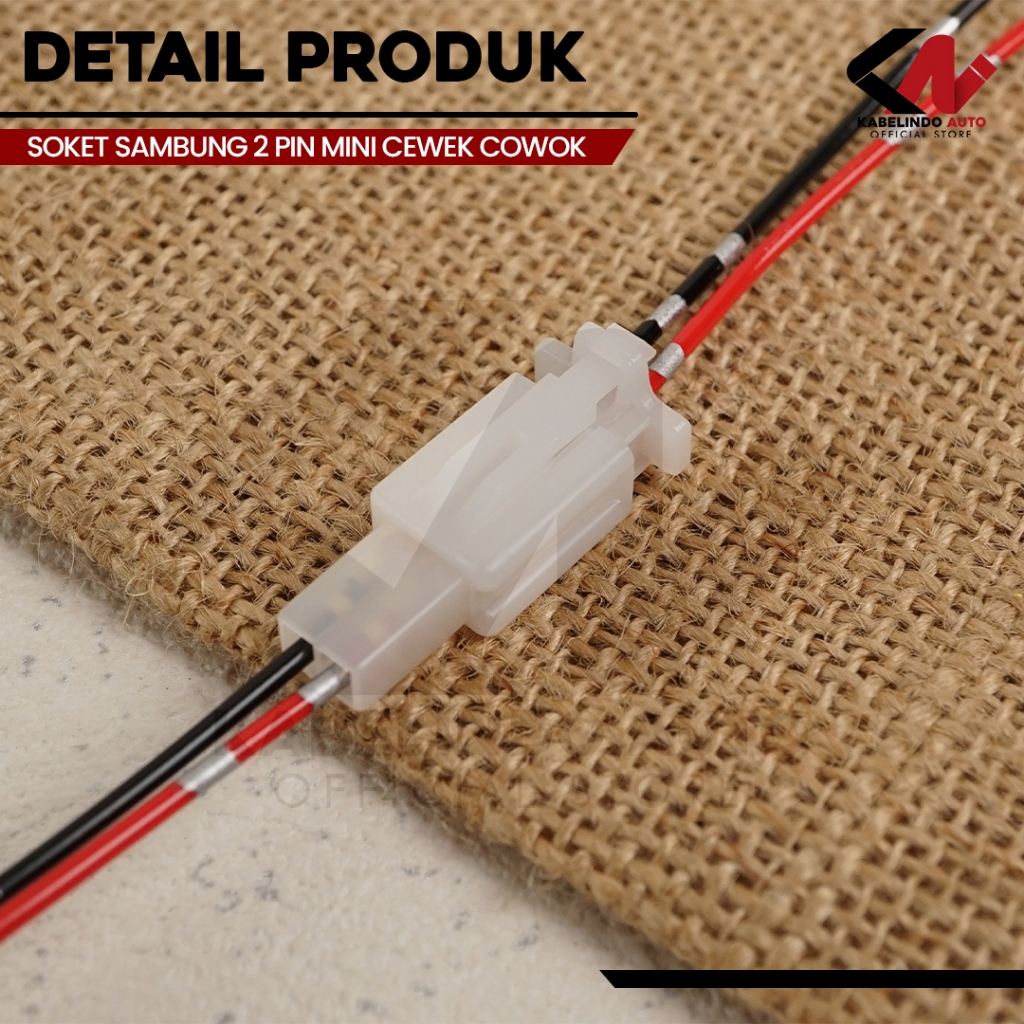 Soket Sambung 2 Pin Kecil / Mini Socket Kabel Konektor Mobil Motor (1 Set)