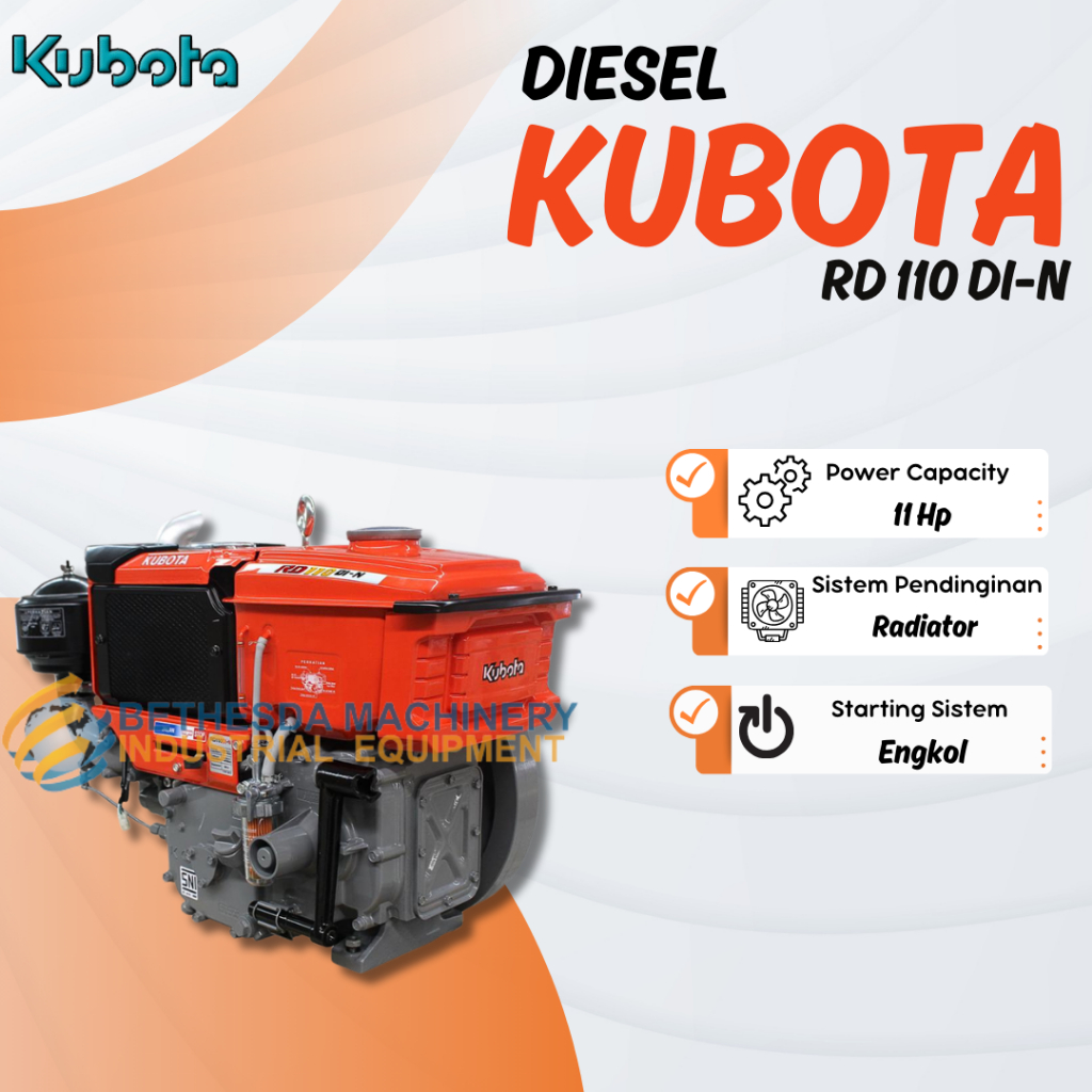 Mesin Diesel Kubota RD 110 DI-2T Radiator Lampu