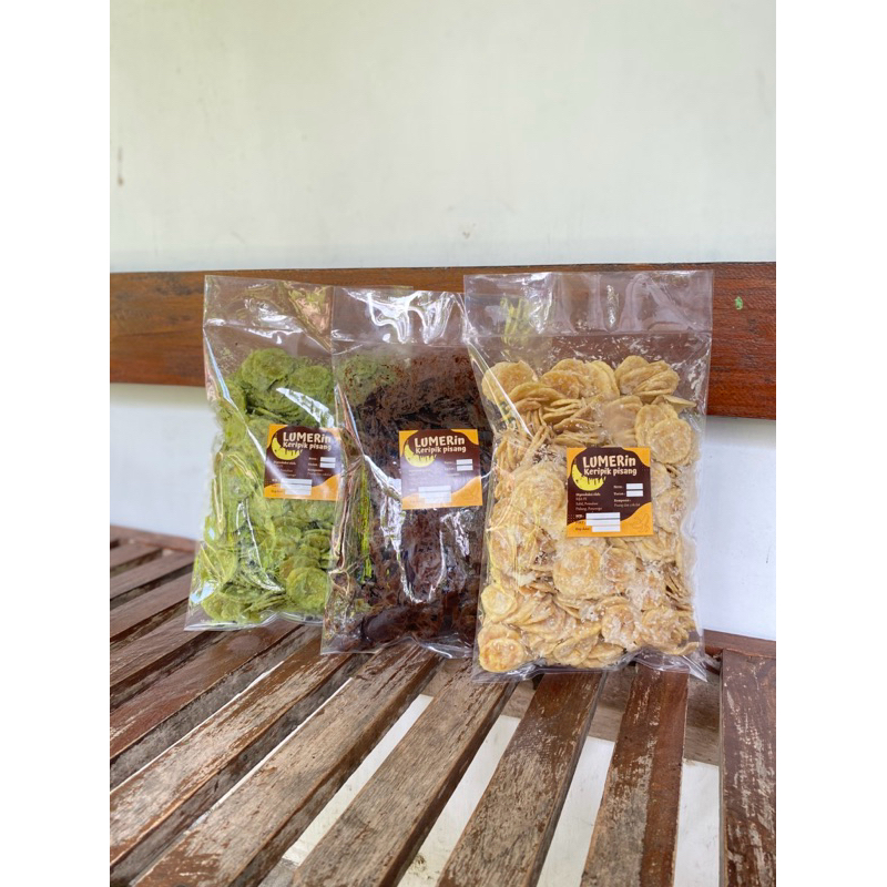 

keripik pisang lumer coklat, matcha dan tiramisu Ponorogo