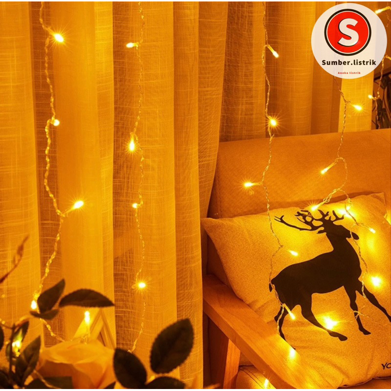 Evrydaygift Lampu Natal Tirai Led Running Curtain Light Tumblr Tirai Lampu Hias Lampu Kamar Tik Tok