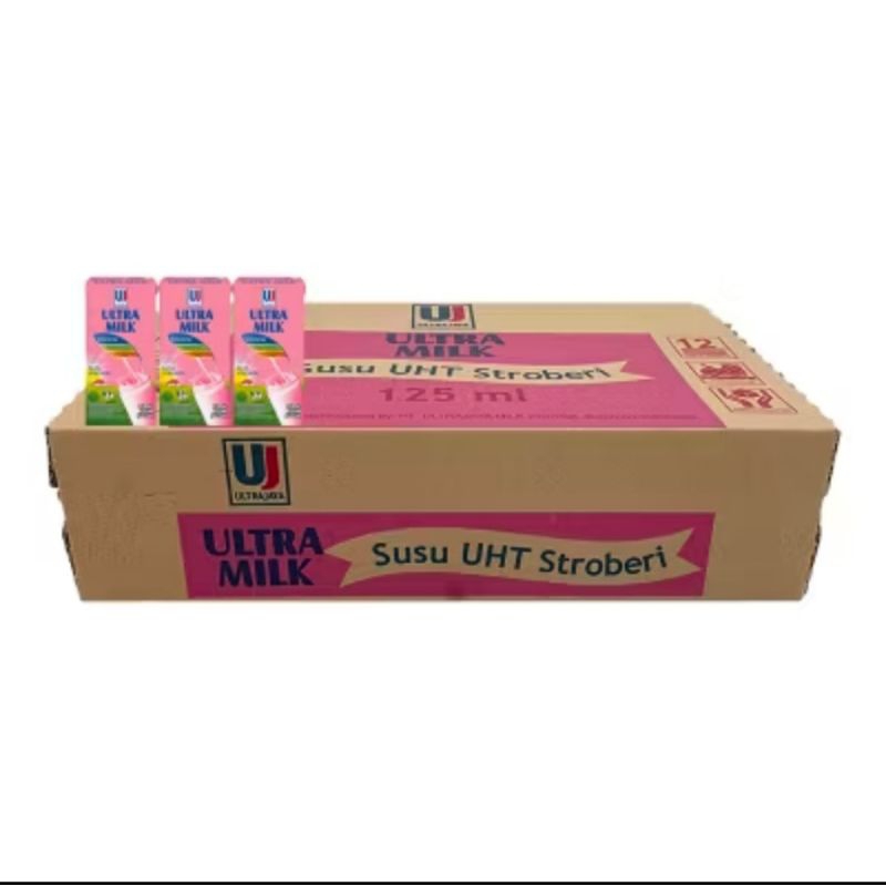 

RB22 Ultra Milk 125ML 125 ML 1 Dus isi 40 PCS / Susu Ultramilk UHT Fullcream Cokelat Stroberi (1Dus