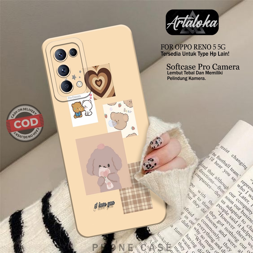 Case Hp Oppo Reno 5 5G Fashion Case Kartun Case Oppo Reno 5 5G Silikon TPU Pro Camera Casing Oppo Re