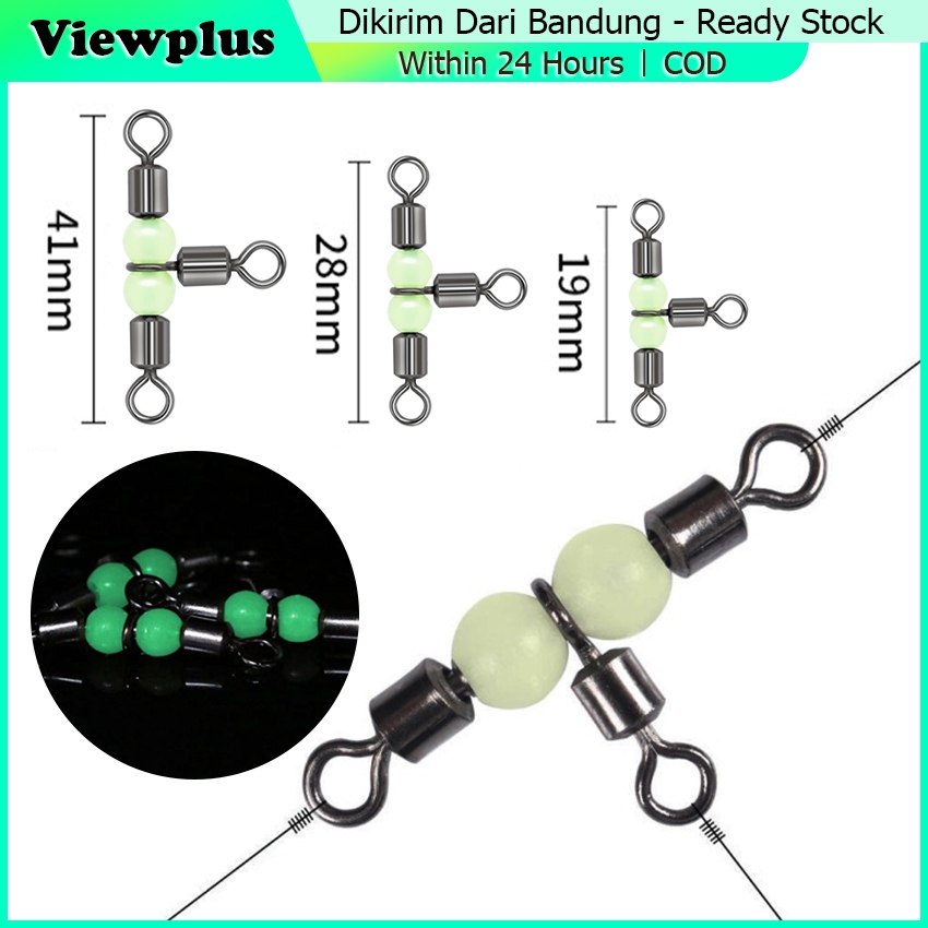5Pcs Swivel T Stainless Swivel Dasaran Glow in Dark / Swivel 3 Arah GID / Swivel 3 Cabang GID /