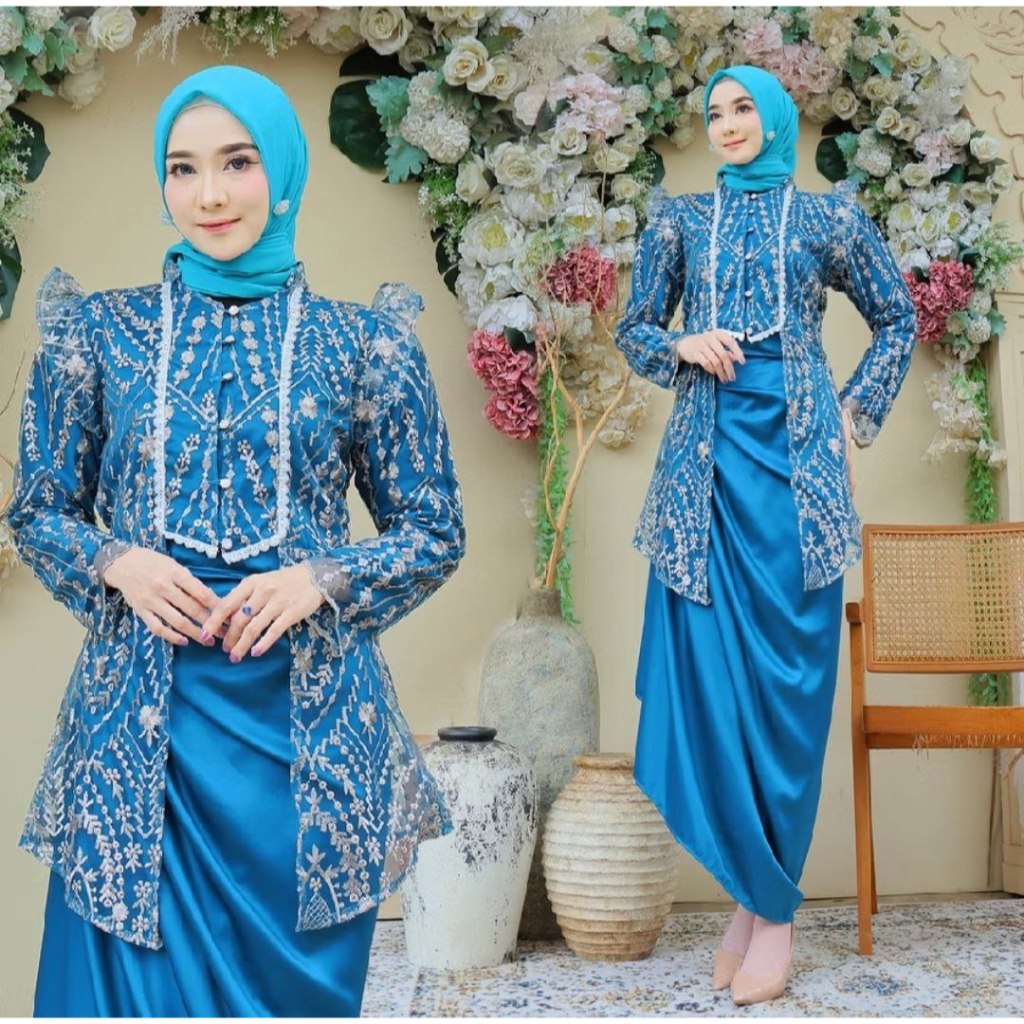 REAL VIDEO RVS2602 Setelan Muslim PREMIUM Praavi 6WARNA / Setelan Kebaya Modern / Pakaian Kondangan 