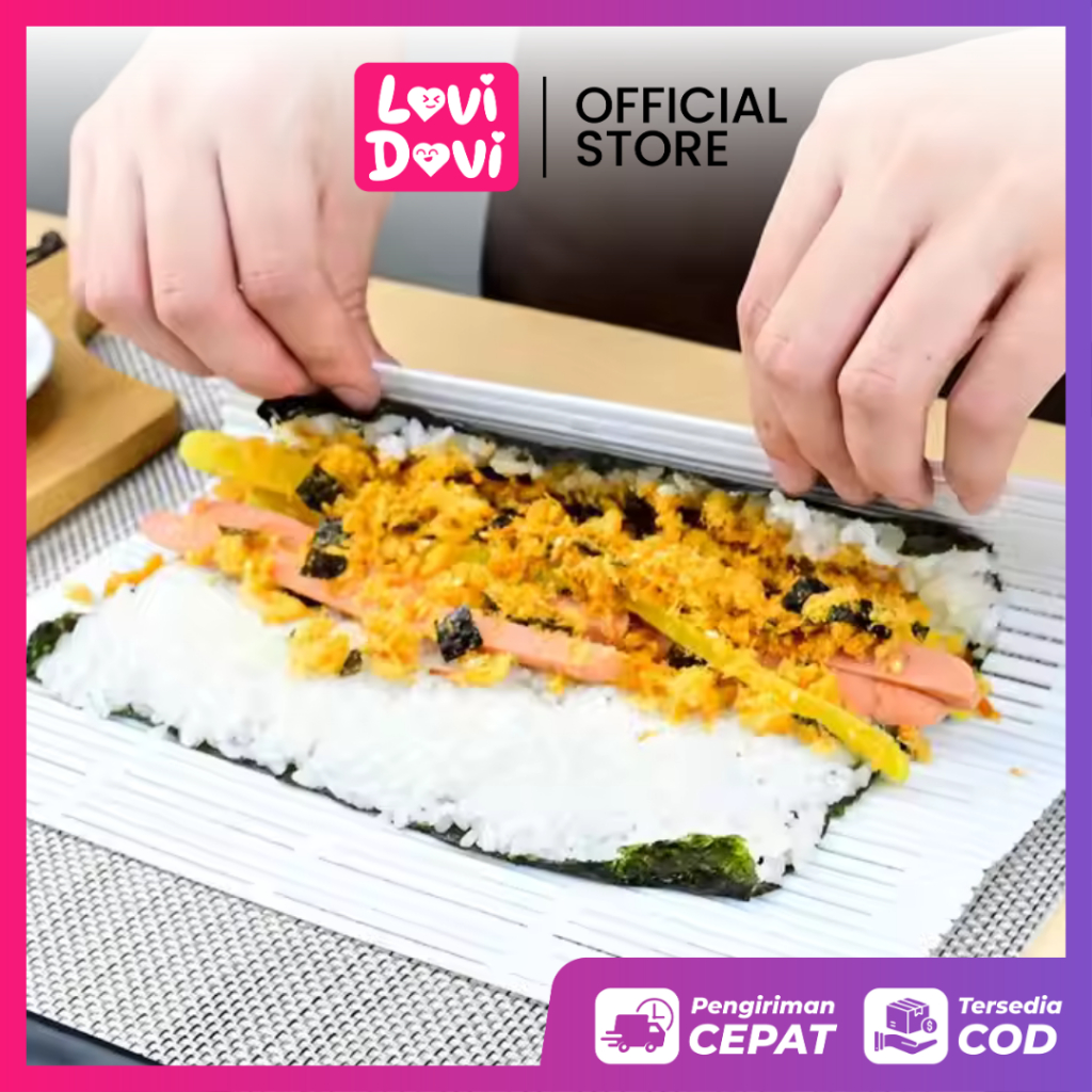 Sushi Roller/  Tikar Penggulung Sushi/ Sushi Maker Plastik/ Cetakan Gulungan Kimbab