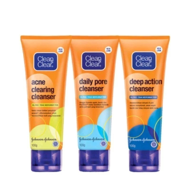 Clean & Clear Acne Clearing | Daily Pore | Deep Action Cleanser Sabun Cuci Muka CLEAN & CLEAR 100ML