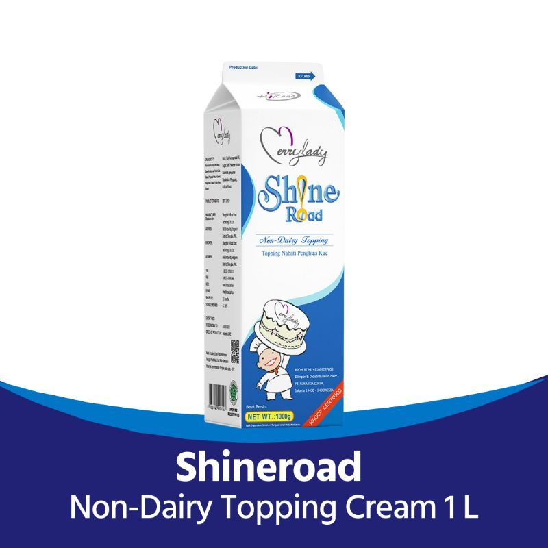 

SHINE ROAD NON DAIRY WHIPPING CREAM 1 LITER