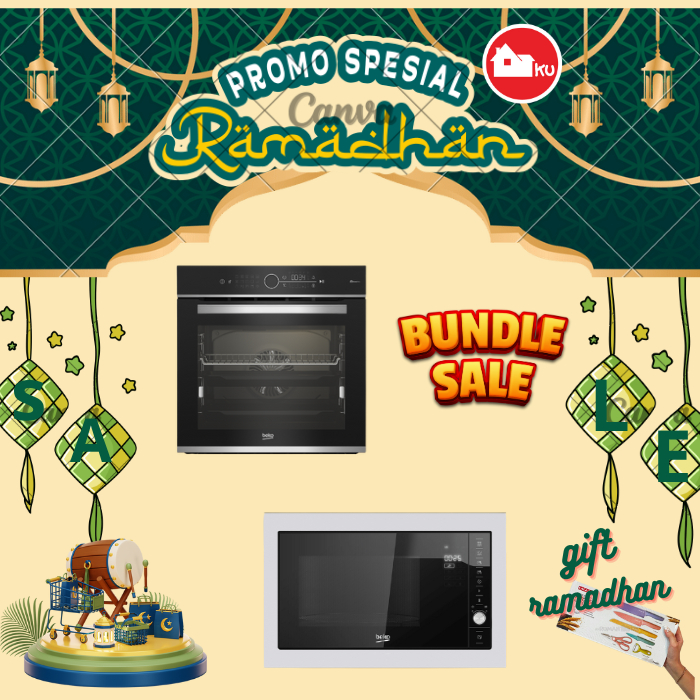 BEKO Oven Listrik BBIMM13400XCSW Built In Oven 77lt & BEKO BMGB25332BG MICROWAVE AND GRILL