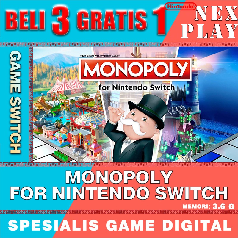 Monopoly for Nintendo Switch Nintendo Switch Digital Game （BELI 3 GRATIS 1)  Nintendo Switch Game Ve