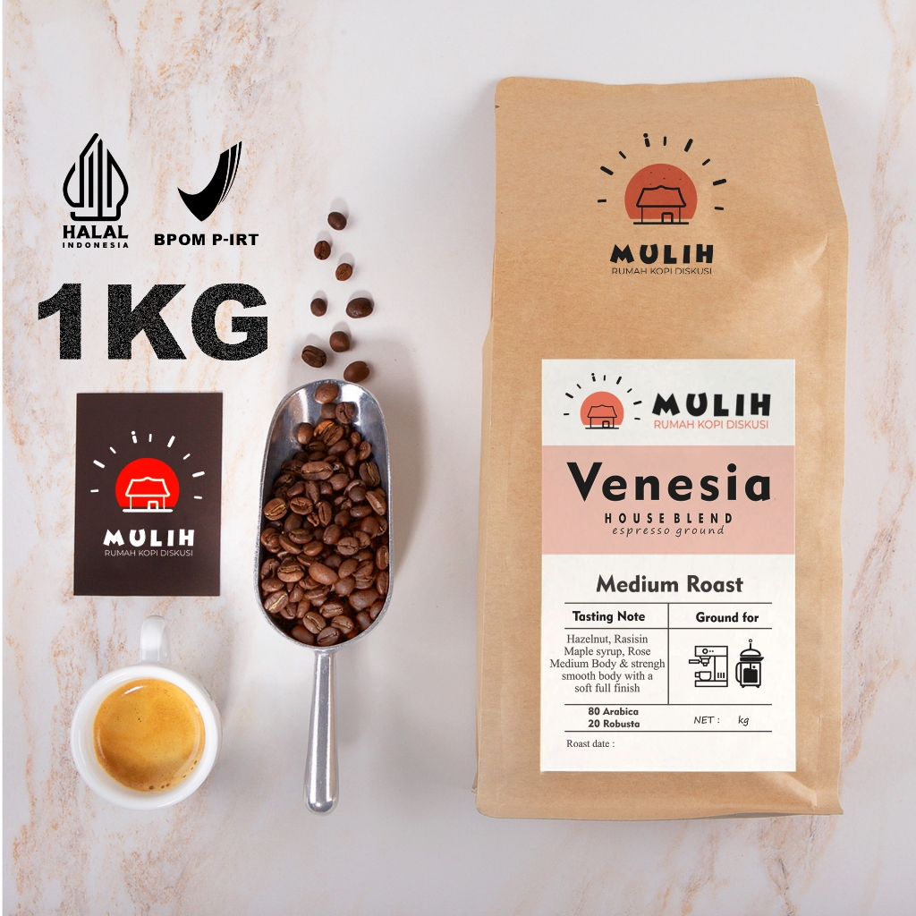 

Kopi Venesia Espresso House Blend Arabika Coffee Bean Arabica 1 Kg