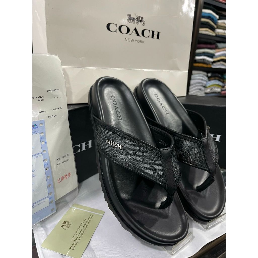 slide on Coach / new arrival slide on Coach import / slide pria terbaru / sandal pria import / sanda