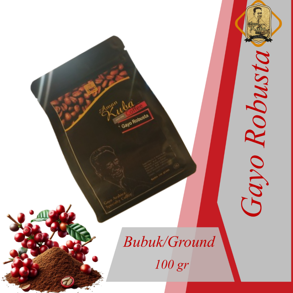 

Aman Kuba Coffee II Gayo Robusta Aceh Takengon Strong & Bold Flavor II Bubuk II 100g