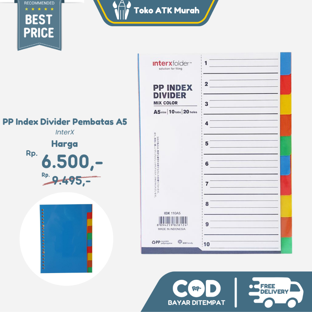 

PP Index Divider / Pembatas InterX A5 (10 tabs)