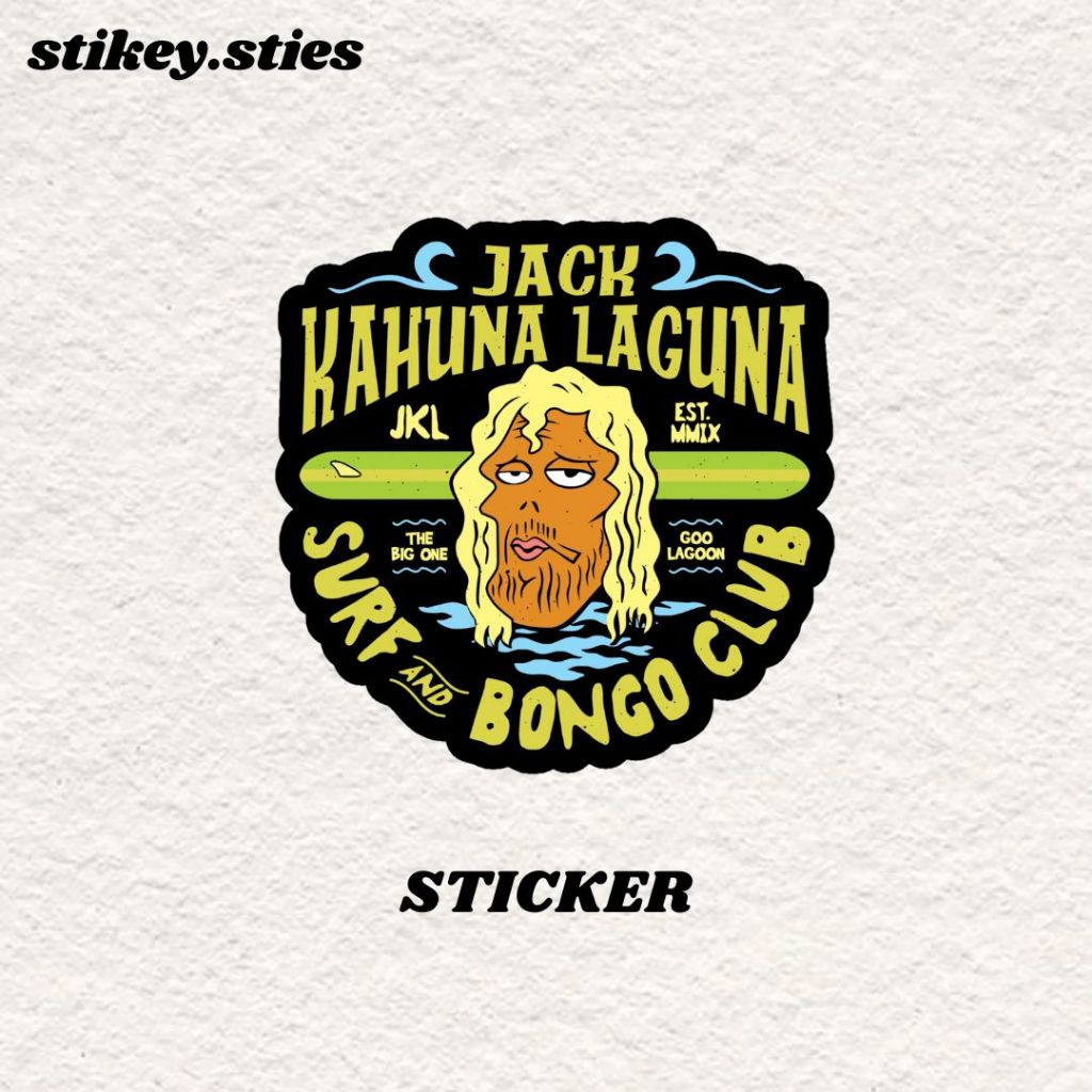 

STICKER JACK KAHUNA LAGUNA SURF CLUB SPONGEBOB BRAND AESTHETIC ANTI AIR VINYL / STIKER HELM LAPTOP HP MOTOR TUMBLR TAS KOPER