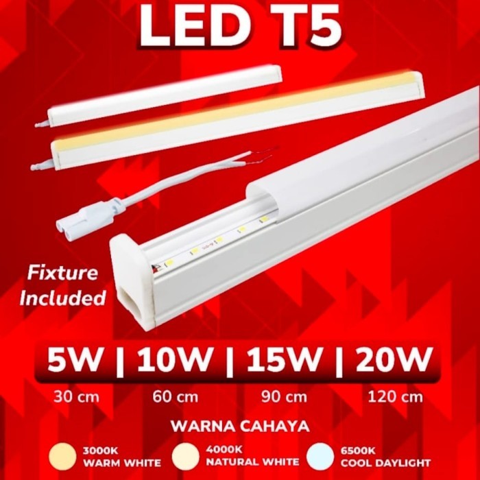 TL T5 PUTIH, KUNING ( 5W, 10W, 15W, 20W ) ECOVA