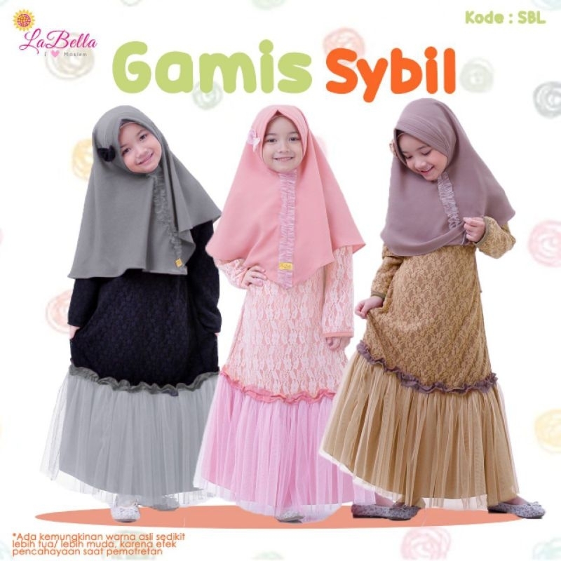 [ SYBIL ] By Labella tutu anak dress brokat gamis anak pesta cantik ready Samarinda gamis Labella gu
