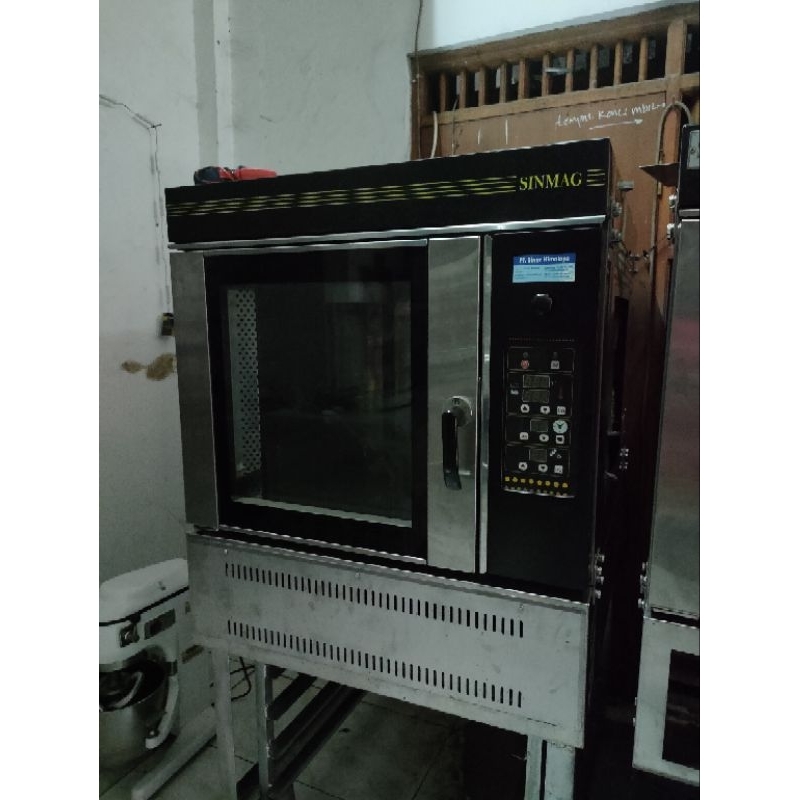 Gas oven convection 5 loyang SM-705G merk Sinmag Taiwan Second Plus Kaki