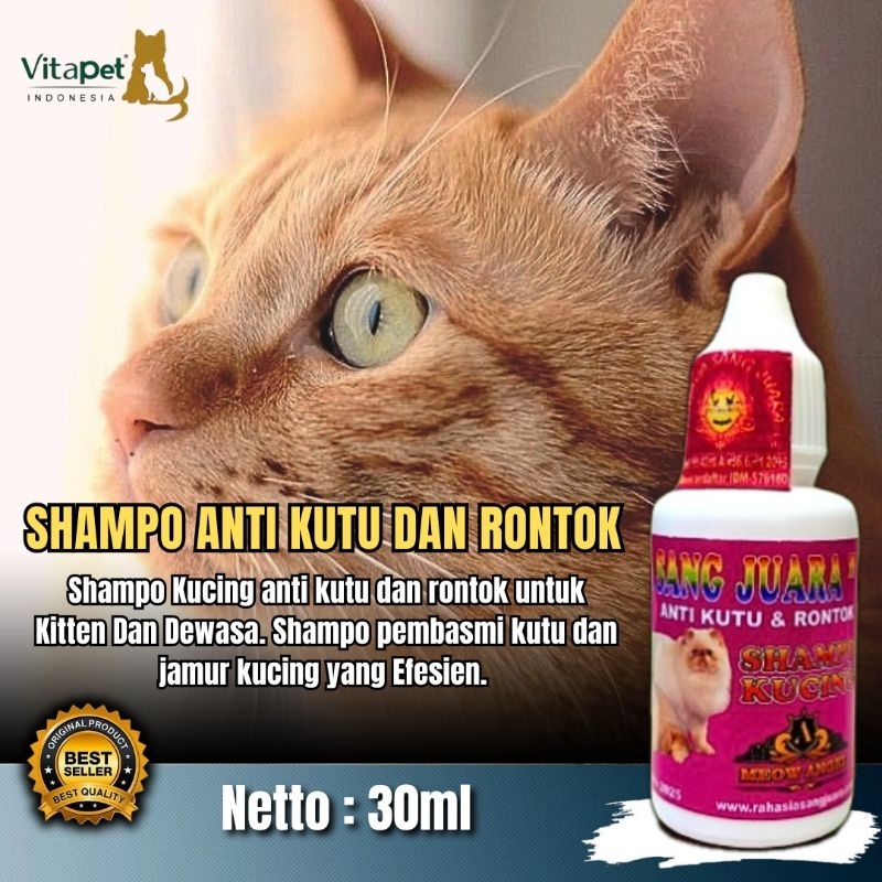 Shampo Anti Kutu dan Rontok Kucing 30ml - Shampo Kucing