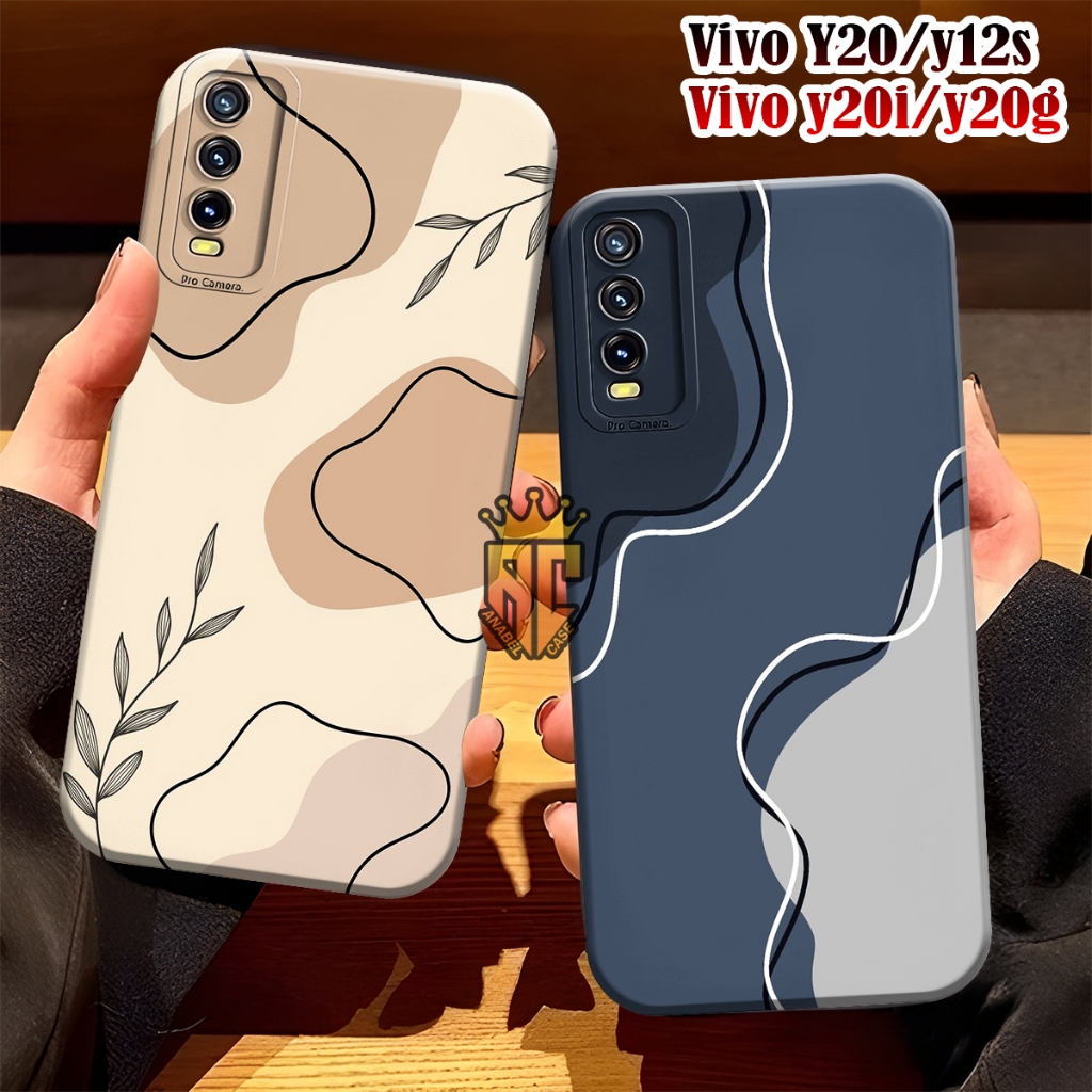 Softcase VIVO Y12S Y20 Y20S Y20A Y20SG Y20I Fashion Case Motif Wallpaper abstrak aesthetic - Case Cu