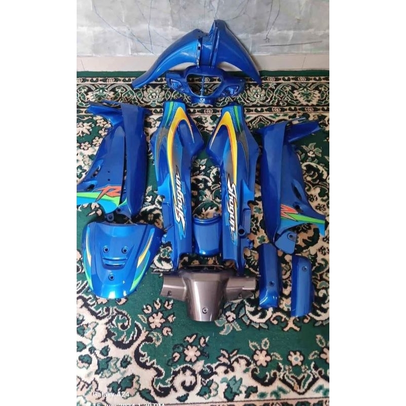 fullset bodi halus shogun R 110 Shogun new warna biru+sticker