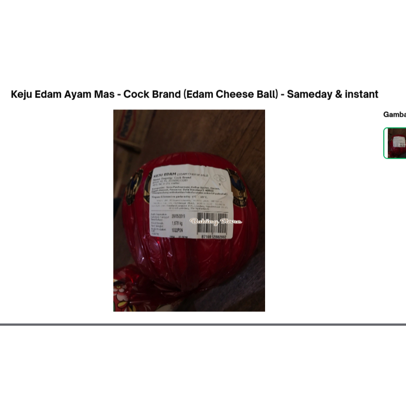 

Keju Edam Ayam Mas - Cock Brand (Edam Cheese Ball) - Sameday & instant
