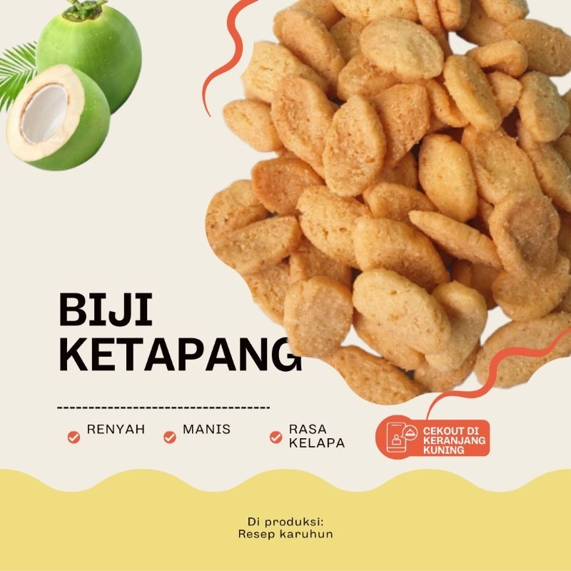 

Biji ketapang rasa kelapa cemilan renyah buat temen ngeteh dan ngopi