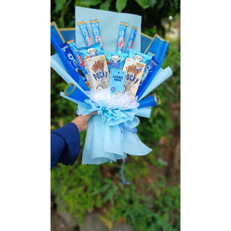

bouket Snack tema biru