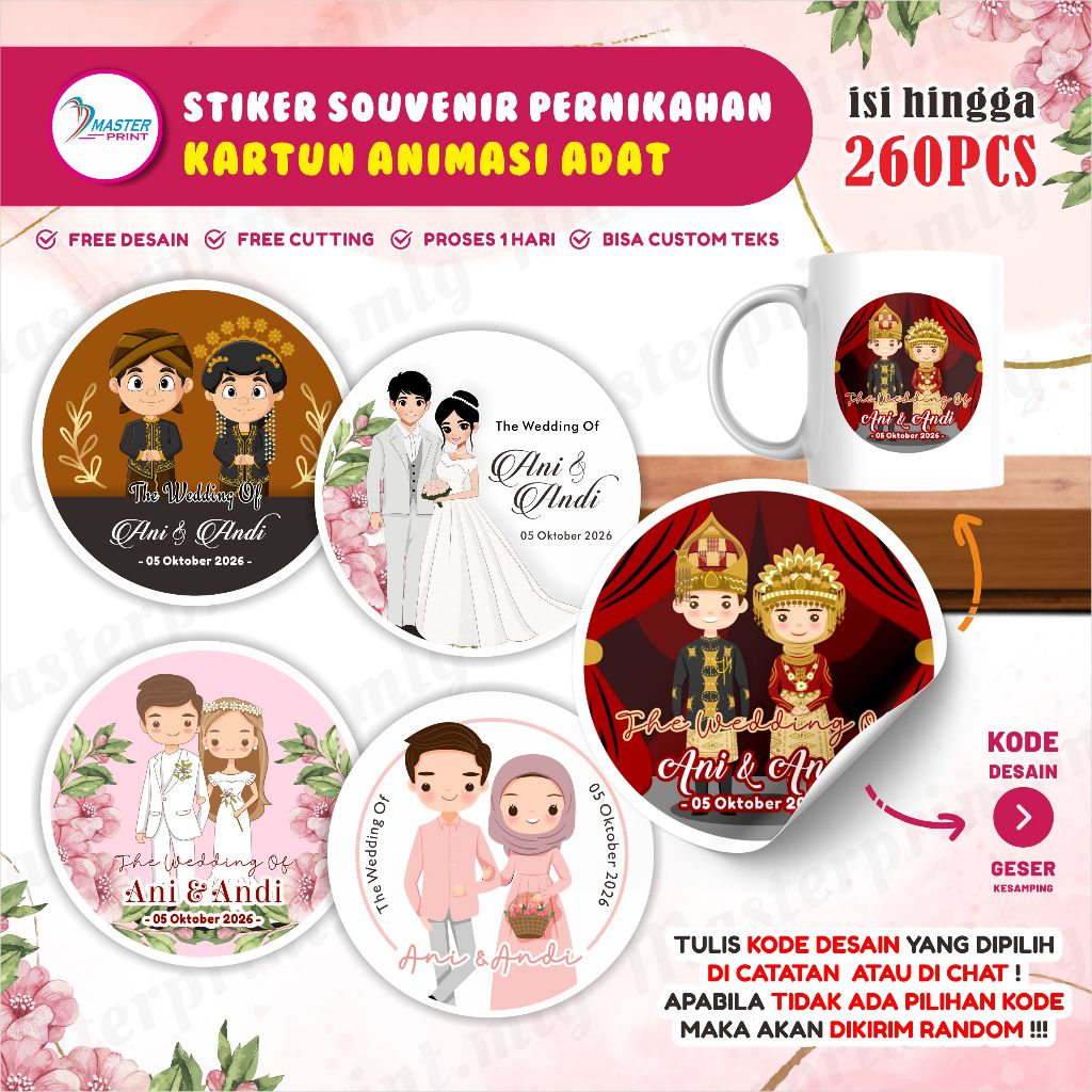 

[MP81 b ] 260pcs STIKER WEDDING SOUVENIR ANIMASI KARAKTER CARTOON STIKER WEDDING KARTUN STIKER SOUVENIR PERNIKAHAN