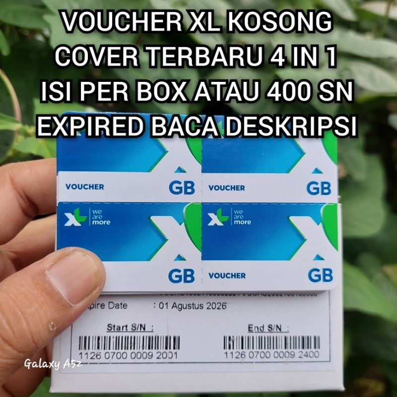 GROSIR 400 SN / 1 BOX VOUCHER XL KOSONG COVER TERBARU 4 IN 1