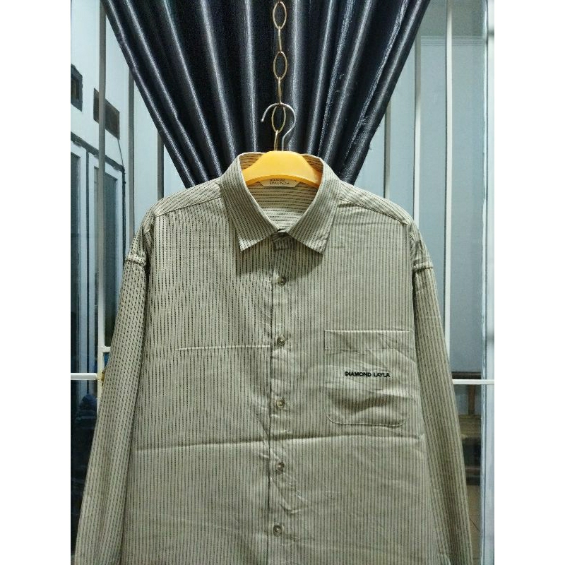 kemeja Diamond layla garis garis lengan panjang XL
