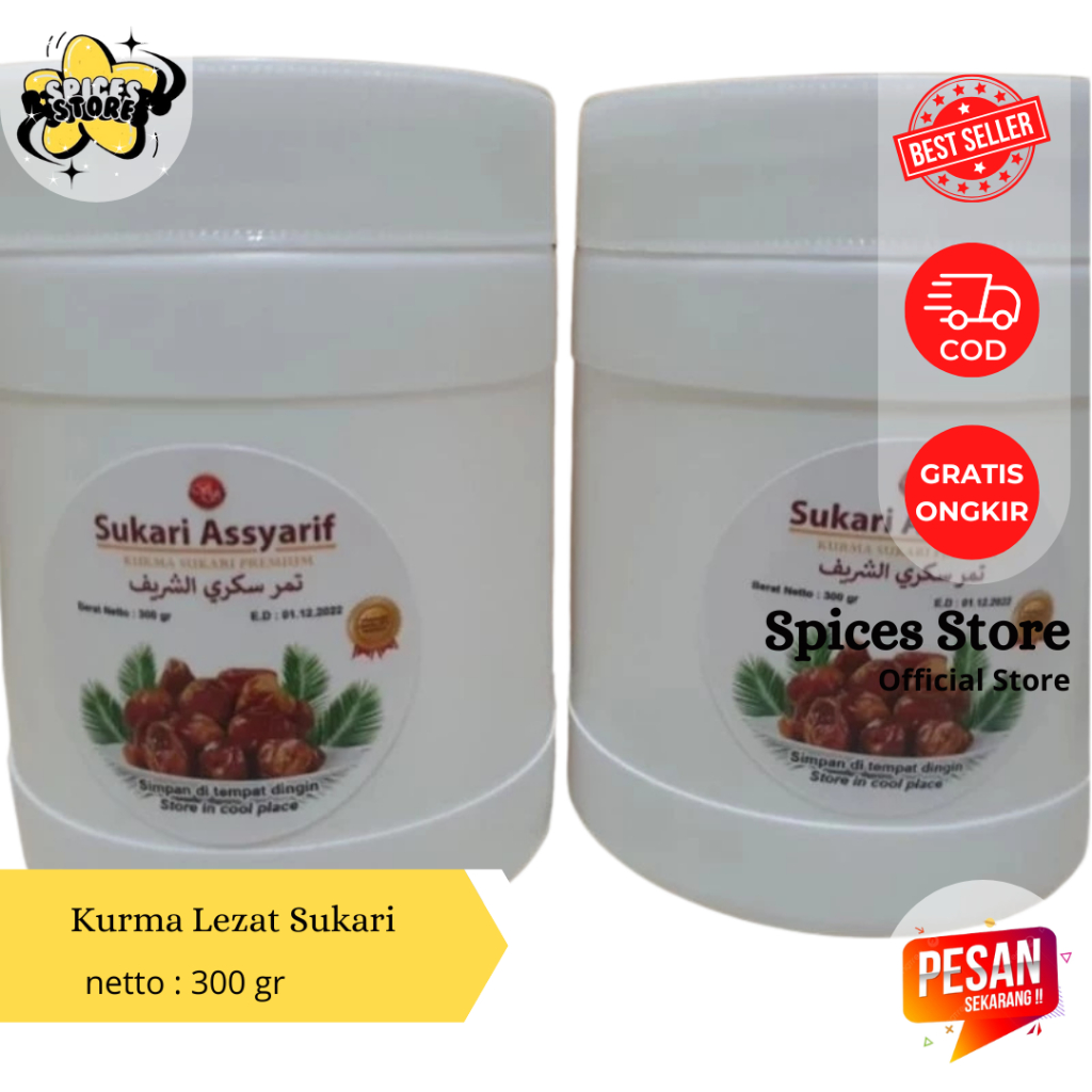 

Kurma Lezat Sukari Al Qossim Ember 300 gram - Spices Store - Kurma Nikmat Daging Tebal - Kurna Murah