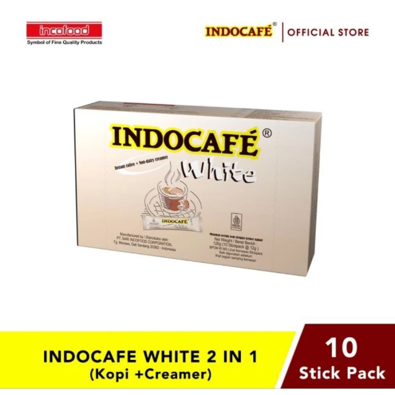 

Indocafe White 2in1 ( Kopi + Krimer ) Isi 10 Stick