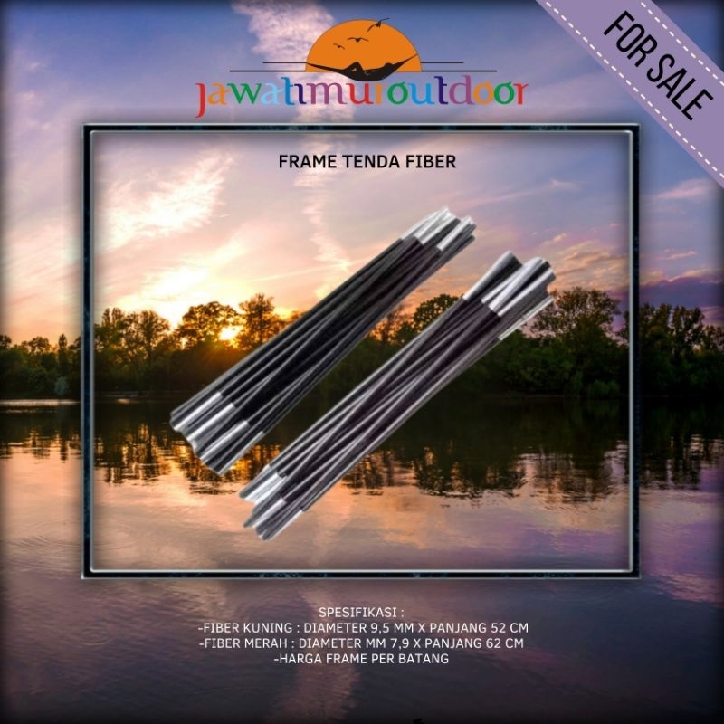 Rangka Frame Tenda Carbon Fiber 6 9mm 7 9mm 8 5mm 9 5mm 11mm Camping Dome Gunung Hiking Hitam Orange