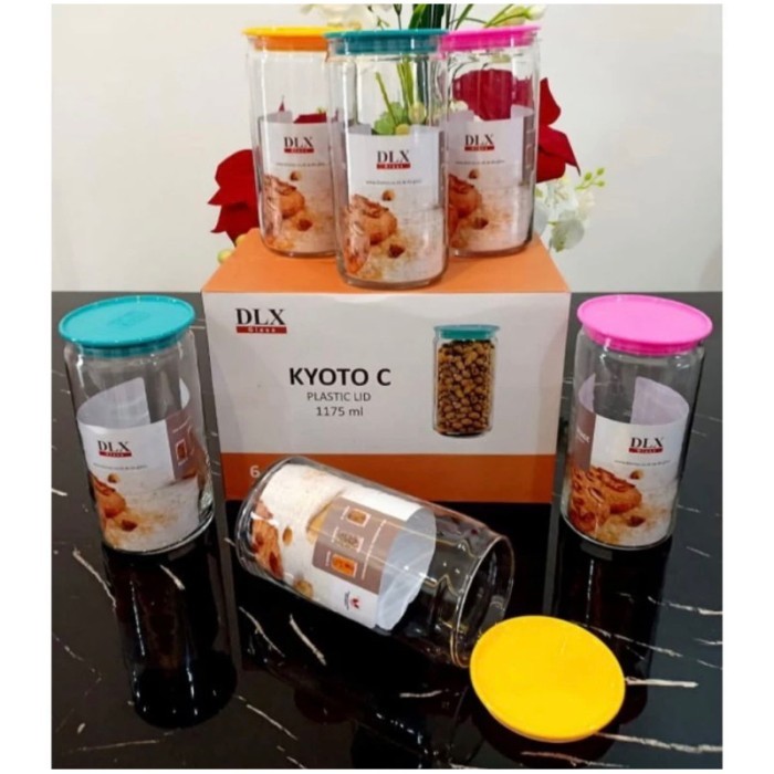 Toples Kaca Kyoto C 1175 ml Toples Snack Toples Kacang 1.2L 1 set isi 6 pcs Toples Kue Lebaran BATAM