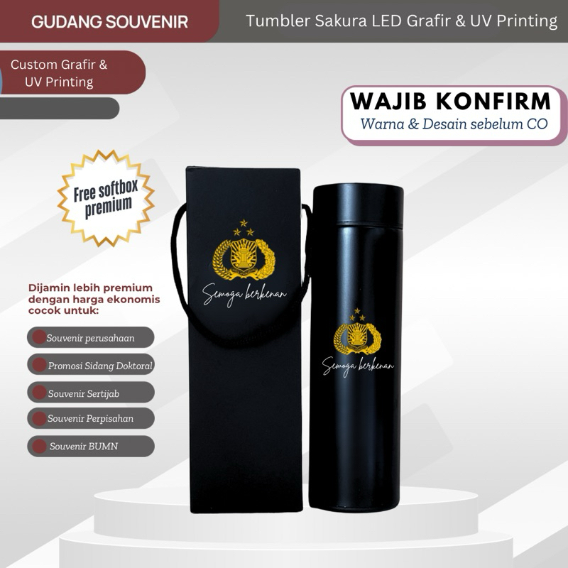 Tumbler Sakura Dan Sakura LED Souvenir Tempat Minum Custom By Grosir Souvenir Surabaya