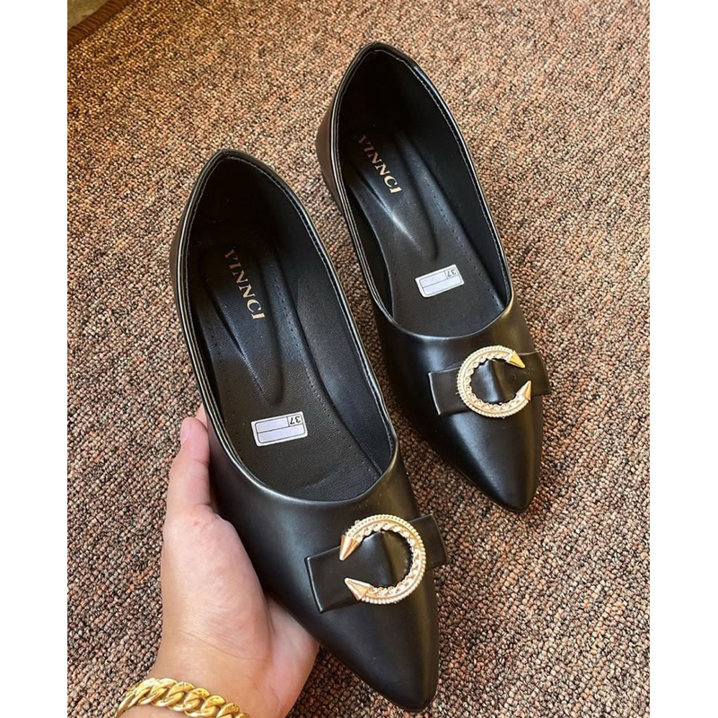 VINNCI PANTOFEL / HEELS FlAT SHOES SEPATU KULIAH KERJA WANITA PANSUS