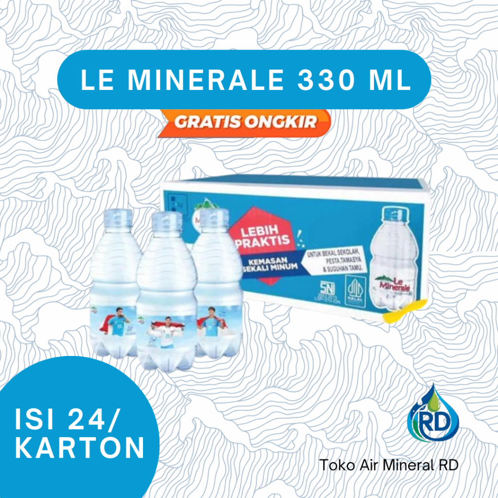 

RD - LE MINERALE Botol 330 ML 1 Dus - Isi 24 x 330 ML - Air Minum Mineral Botol