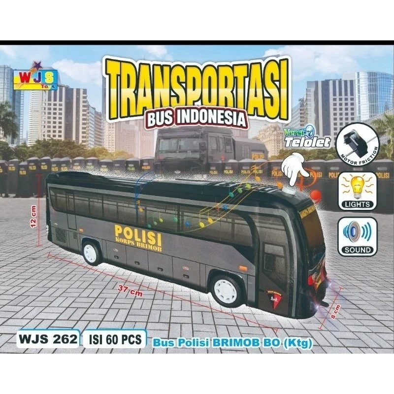 Mainan Bus Polisi Anak / Mainan Bus Transportasi Polisi / Mainan Bus Anak / Bus Polisi Pelayanan SIM