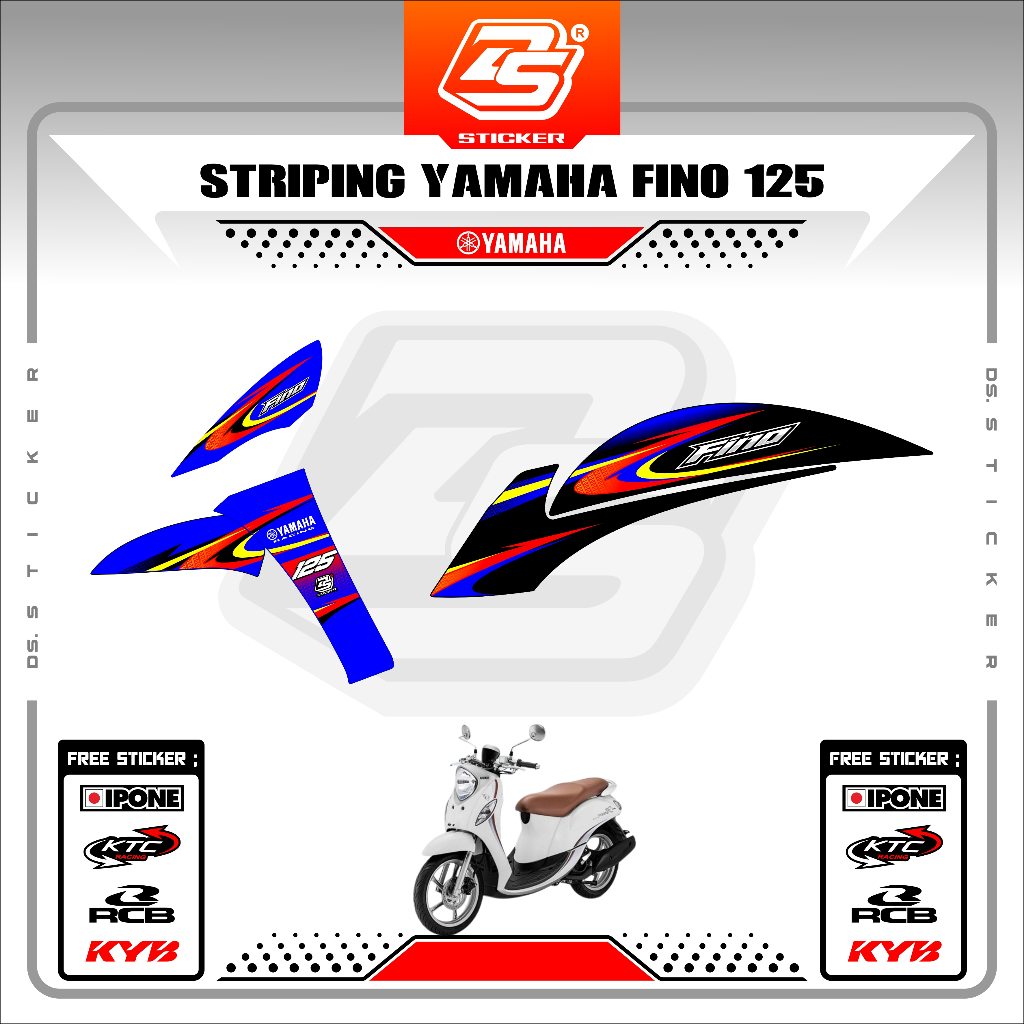 Stiker Striping Motor Yamaha Fino125 Grande Decal Sticker Fino FI 125 Premium DS090325