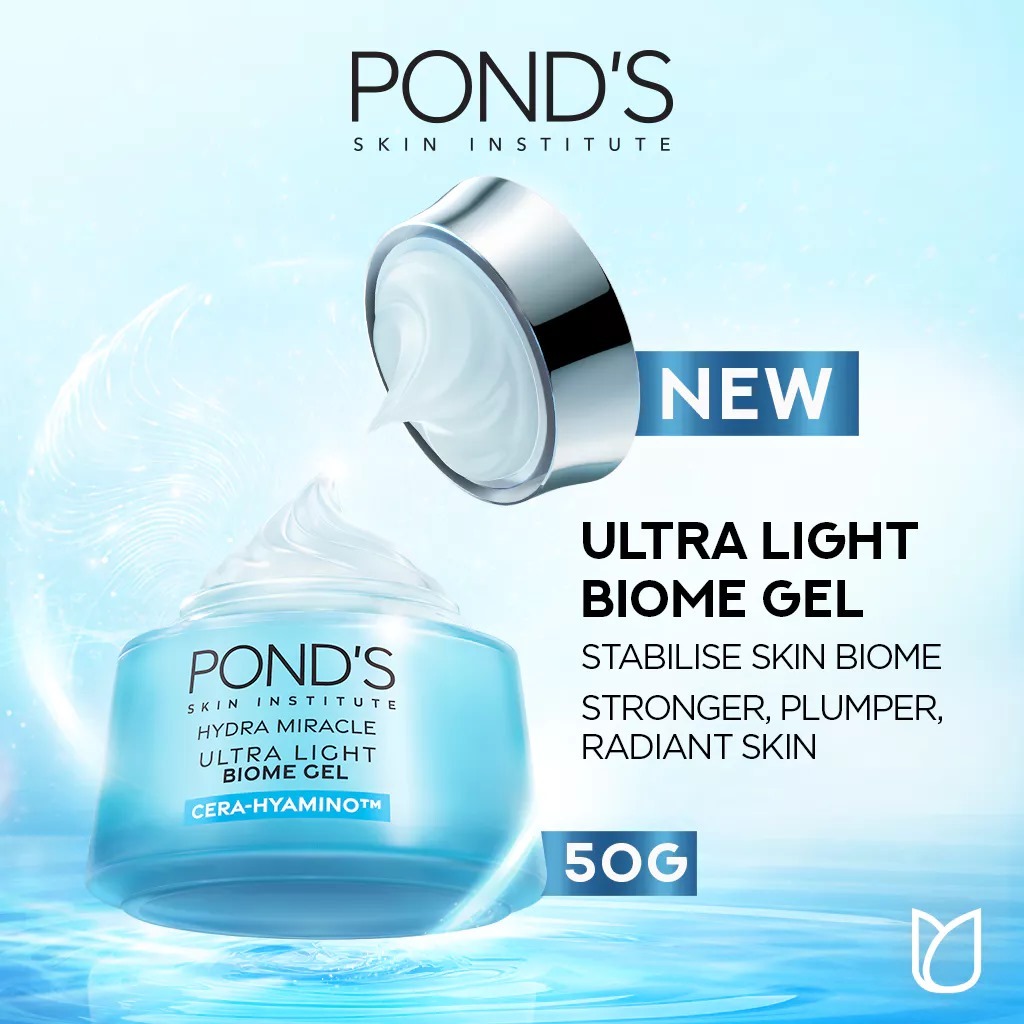 PONDS Hydra Ultra Light Biome Gel - Hydrating Moisturizer Gel 20gr 50gr