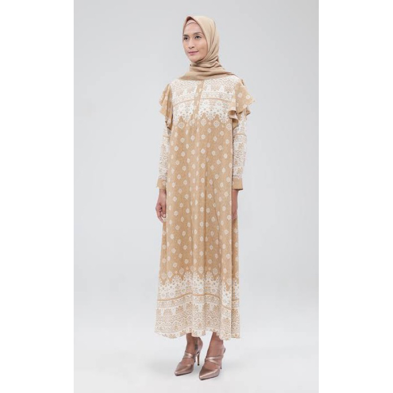 preloved basuo ria miranda rm dress raya 2020 peanut size L