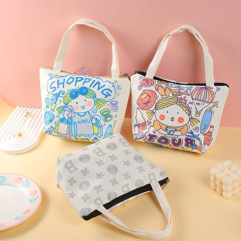 Tas Tangan Kecil Wanita Bahan Kanvas Anti Air Canvas