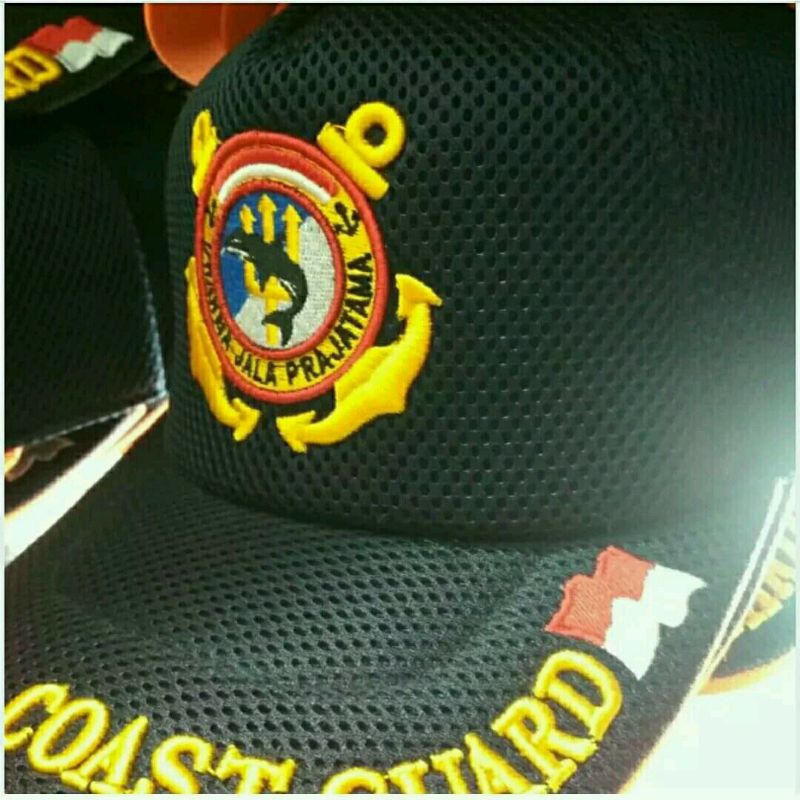 topi bordir logo coast guard